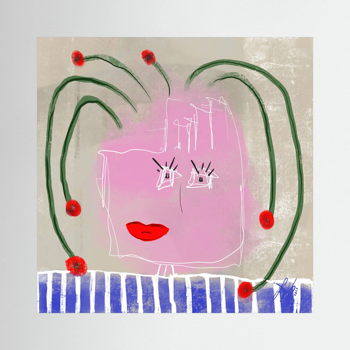 Canvas Print: "Help My Thoughts" (Colored Frame)