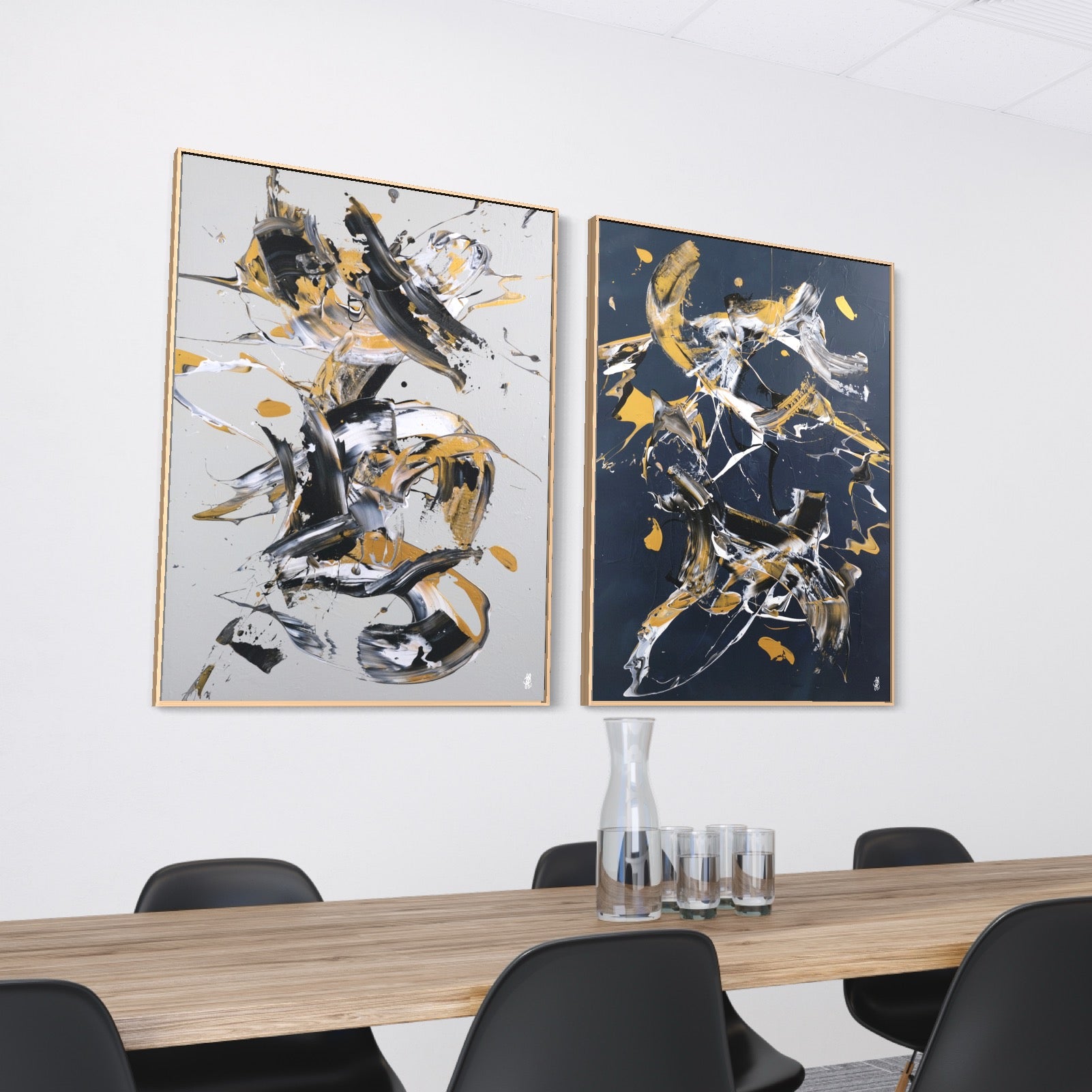 Art Wall 3 (2 Canvas Prints) - Less is more #28, Less is more #29