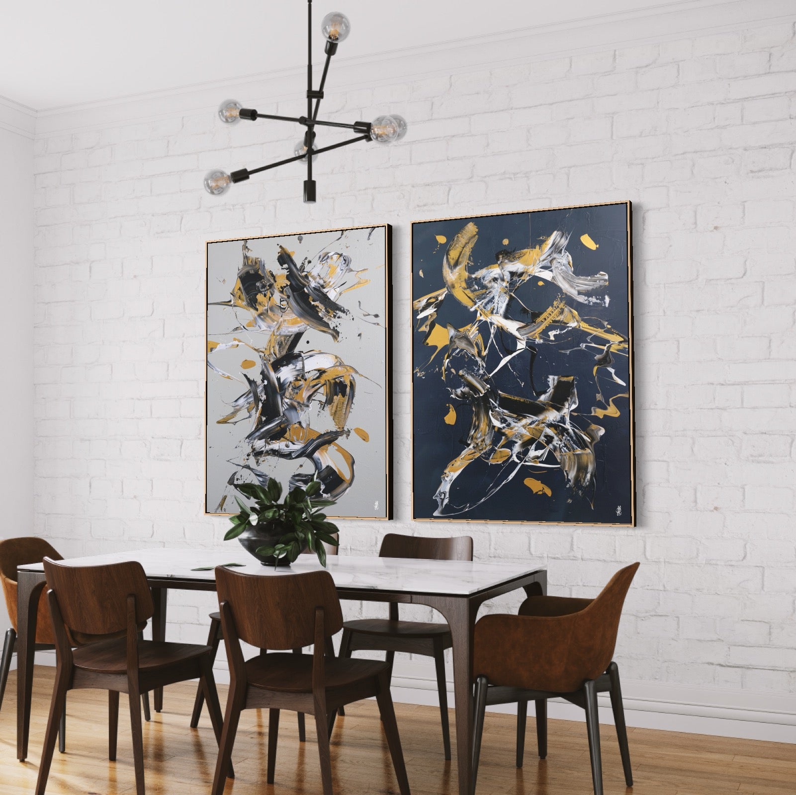 Art Wall 3 (2 Canvas Prints) - Less is more #28, Less is more #29