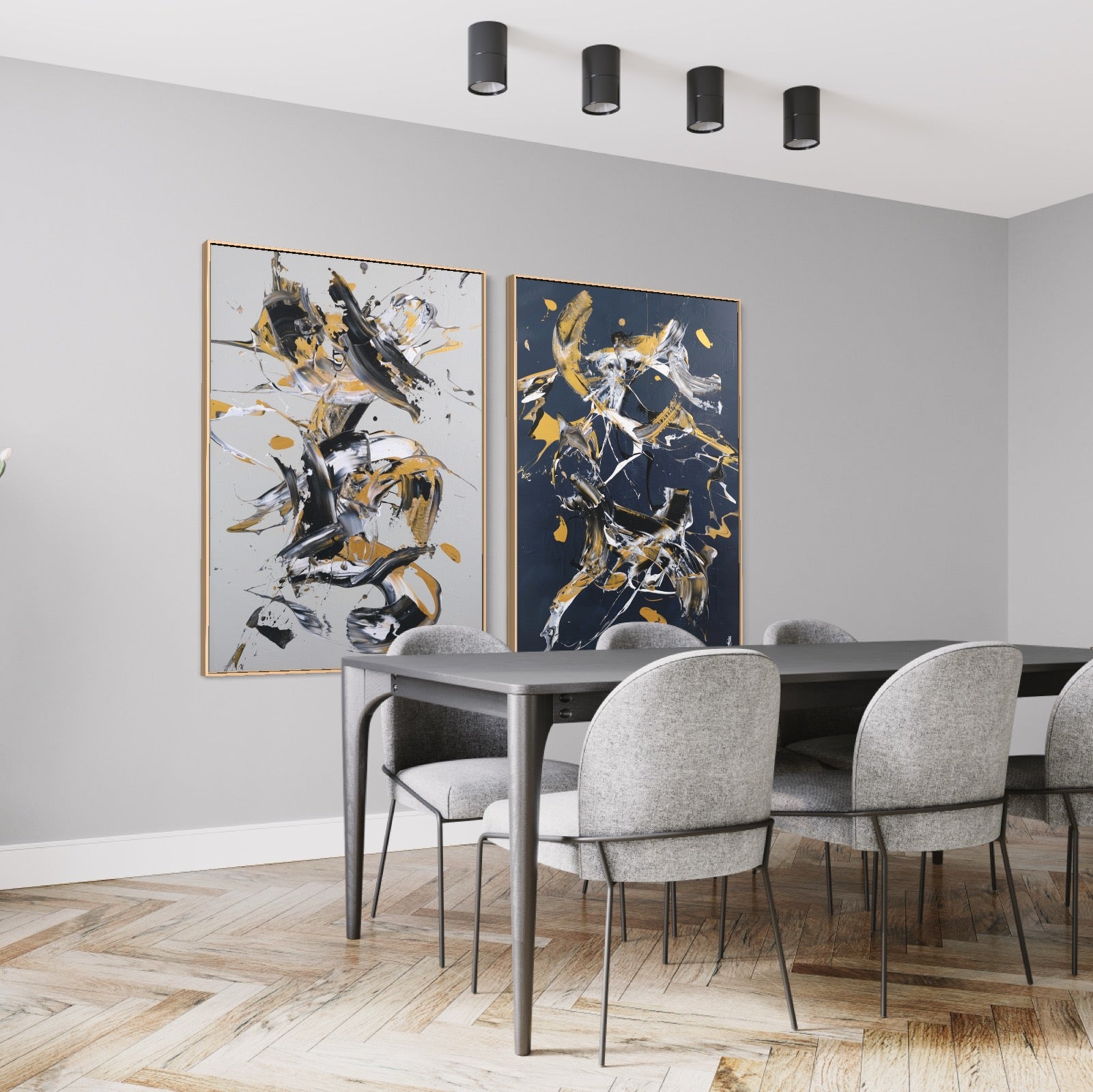 Art Wall 3 (2 Canvas Prints) - Less is more #28, Less is more #29