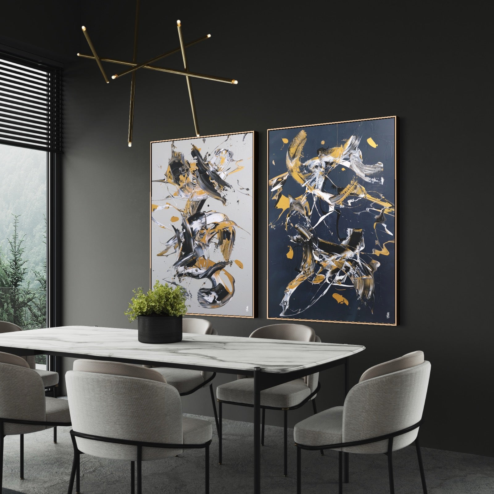 Art Wall 3 (2 Canvas Prints) - Less is more #28, Less is more #29