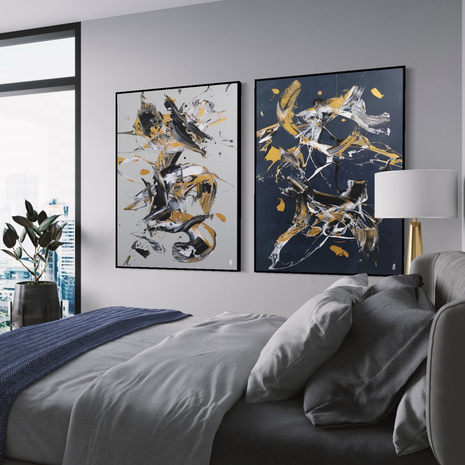 Art Wall 3 (2 Canvas Prints) - Less is more #28, Less is more #29