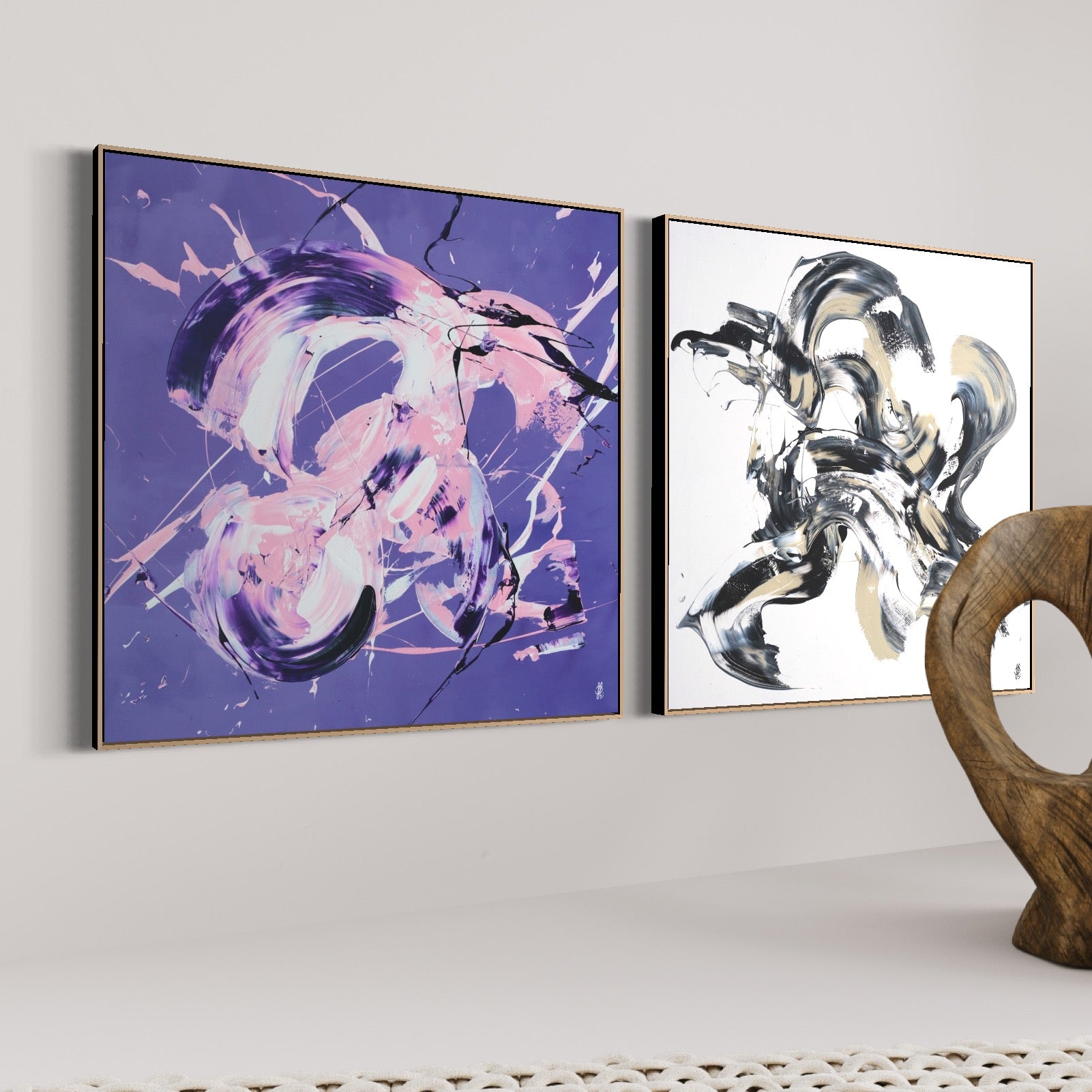 Art Wall 5 (2 Canvas Prints) - Less is more #4, The hippo