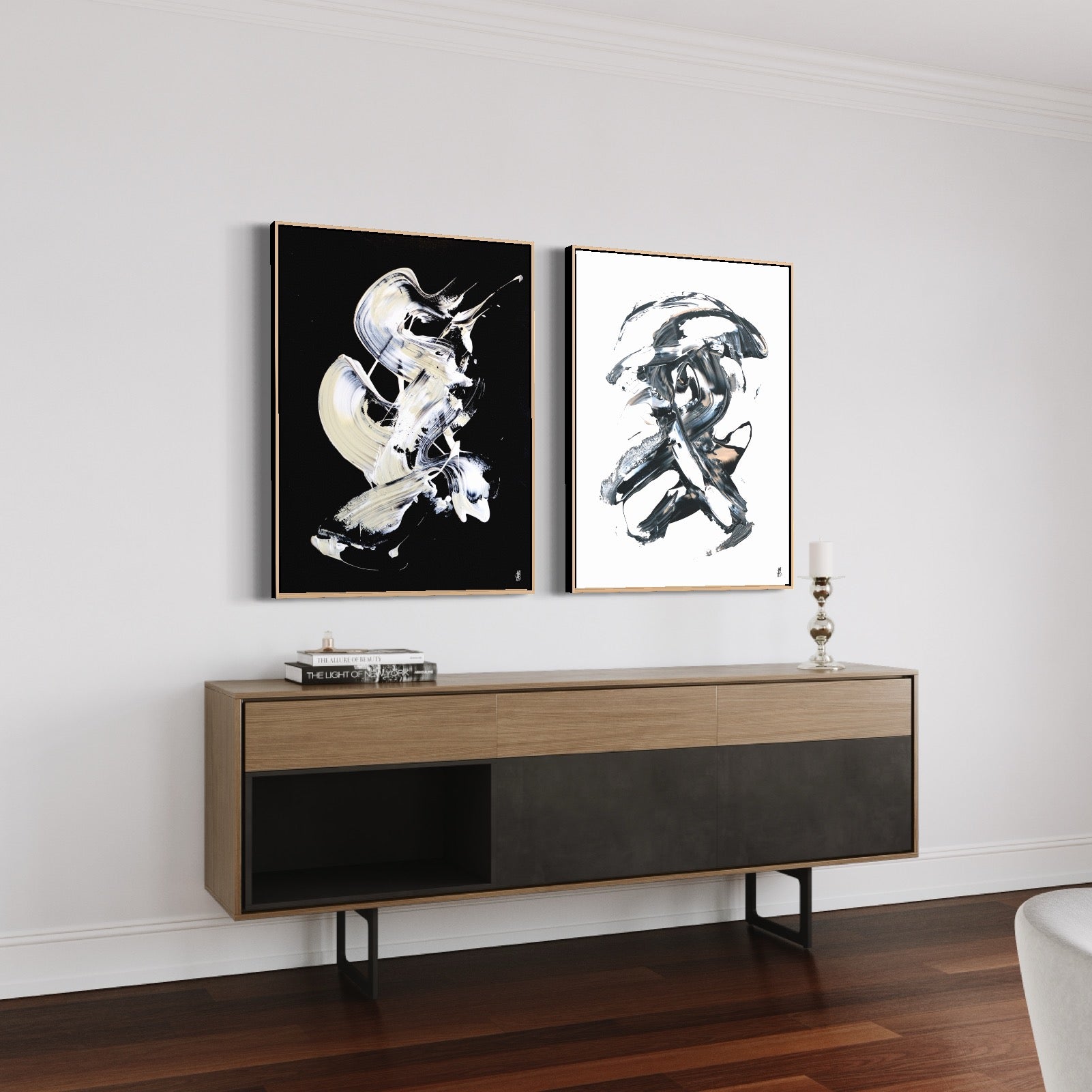 Art Wall 7 (2 Canvas Prints) - Less is more #8, Less is more #27