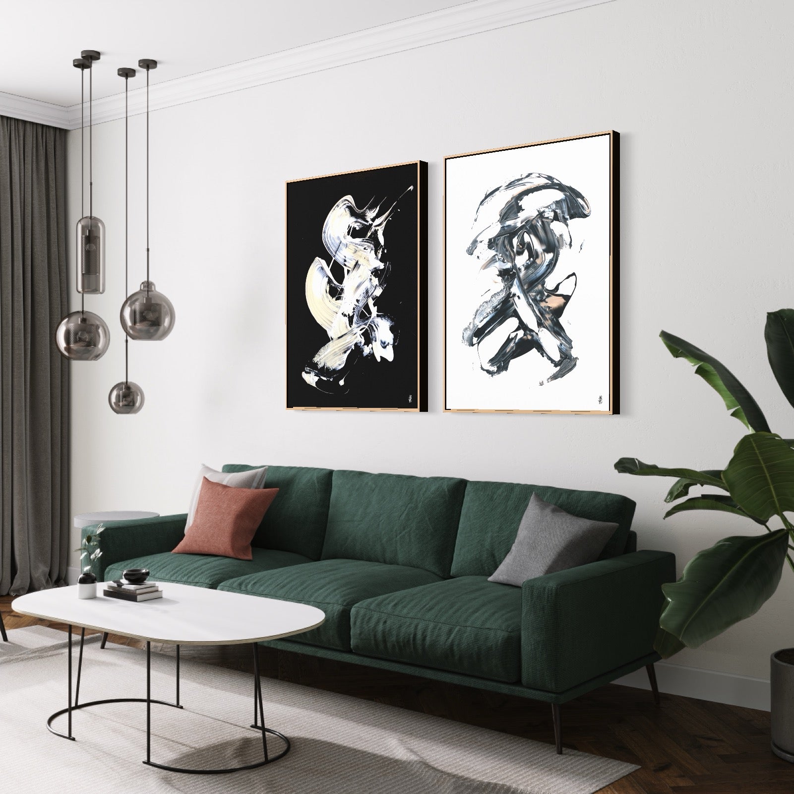 Art Wall 7 (2 Canvas Prints) - Less is more #8, Less is more #27