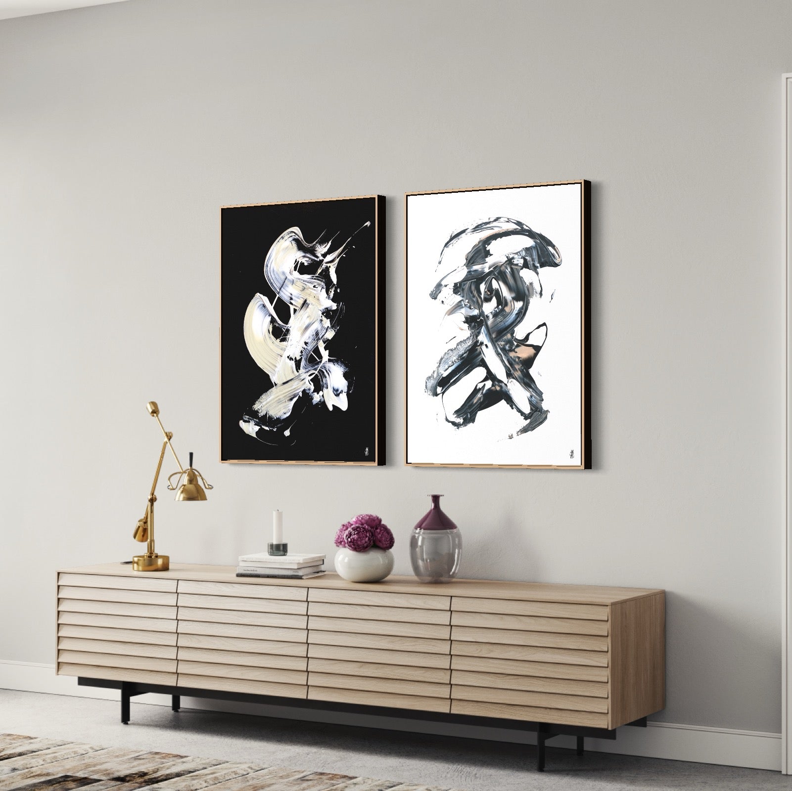 Art Wall 7 (2 Canvas Prints) - Less is more #8, Less is more #27