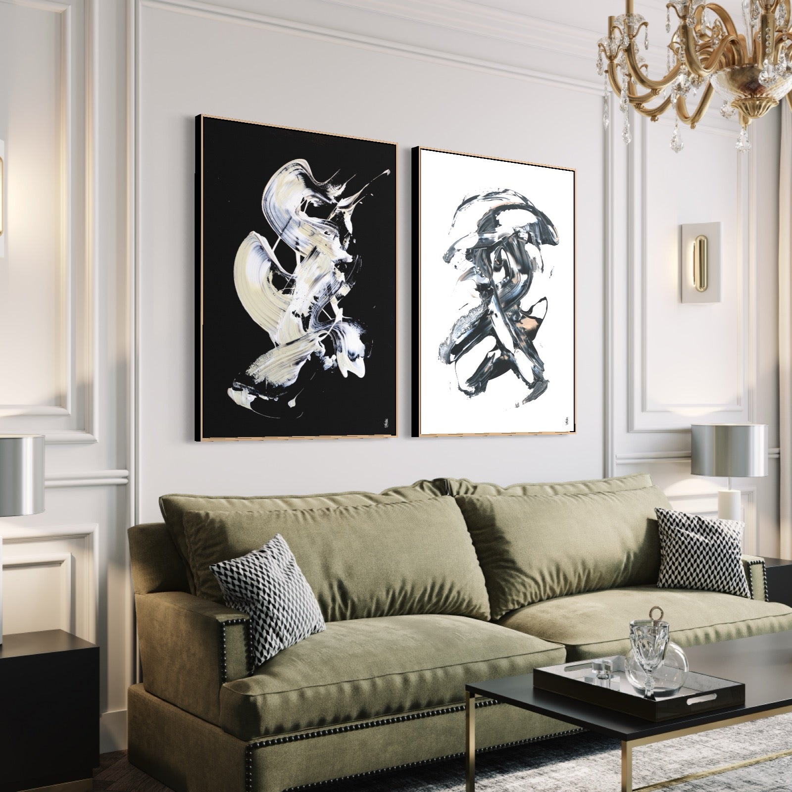 Art Wall 7 (2 Canvas Prints) - Less is more #8, Less is more #27