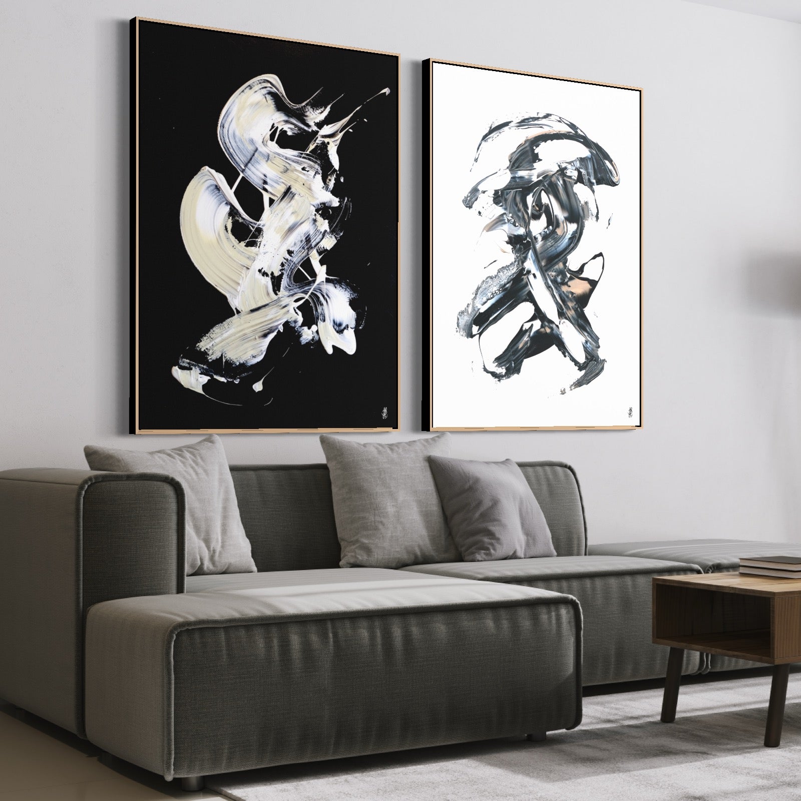 Art Wall 7 (2 Canvas Prints) - Less is more #8, Less is more #27