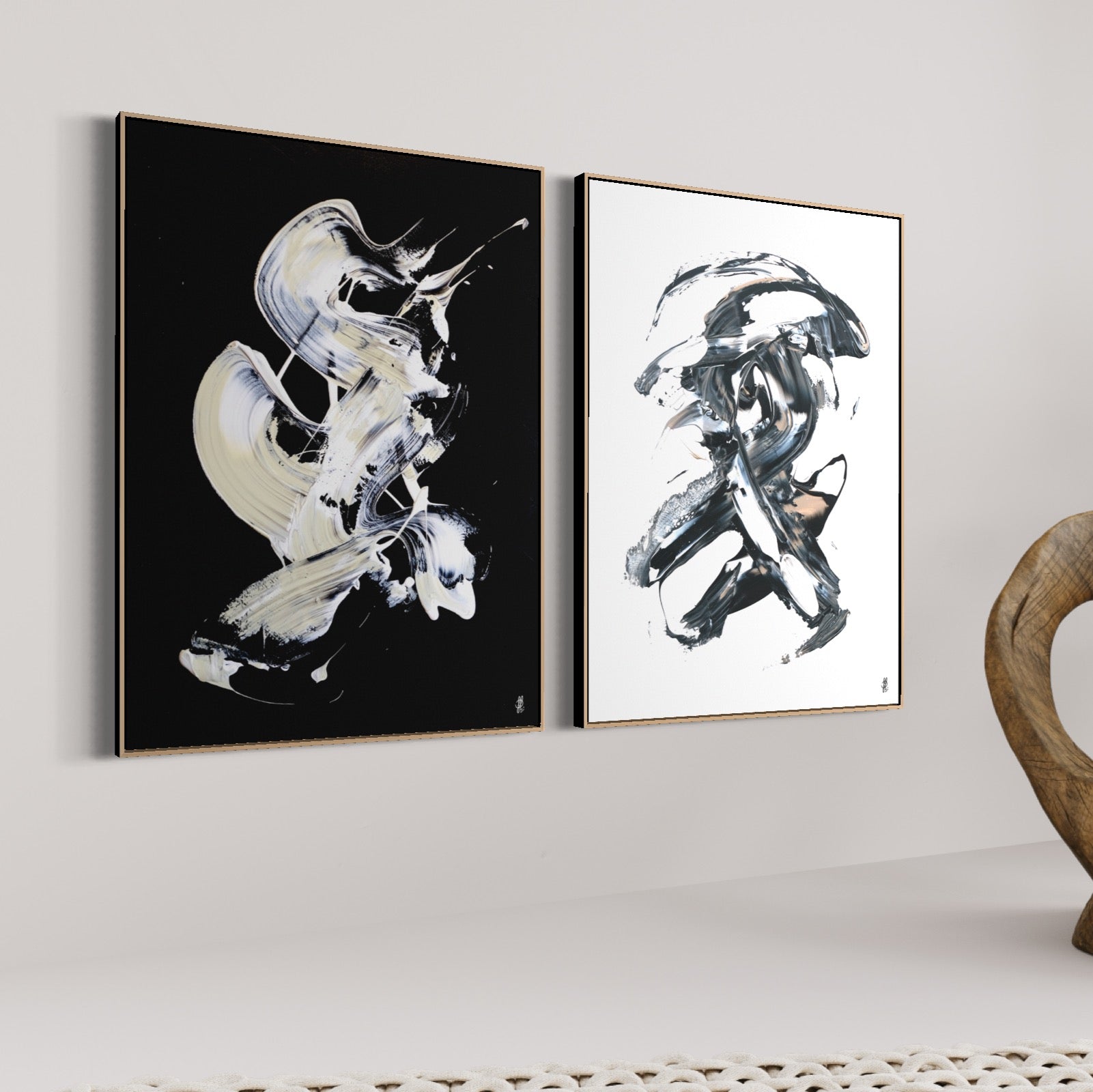 Art Wall 7 (2 Canvas Prints) - Less is more #8, Less is more #27