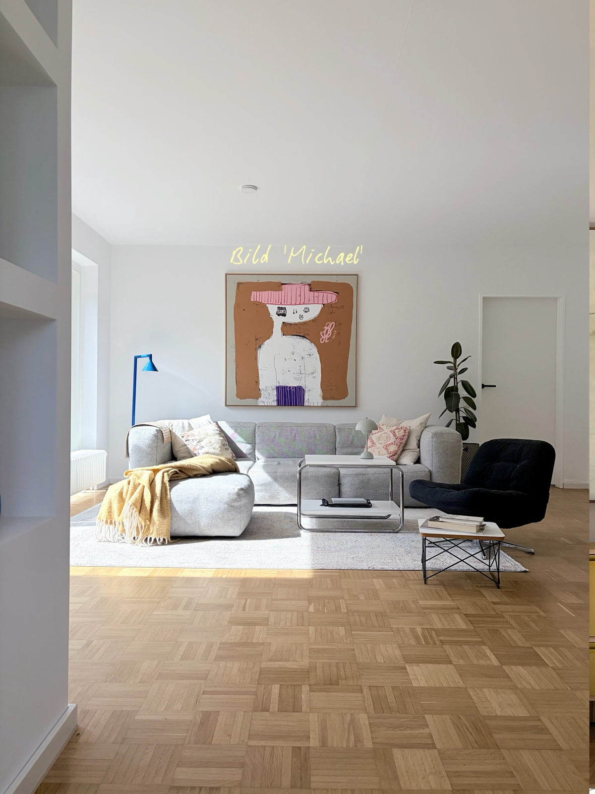 Jacob Lund Be Yourself portrait at the end of a customer's open living room