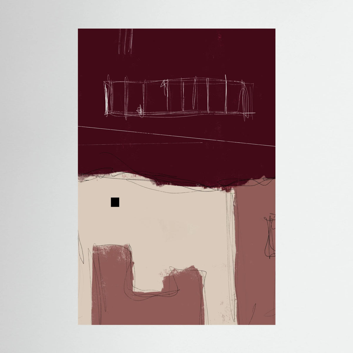 Canvas Print: "Simple Room #2" (Colored Frame)