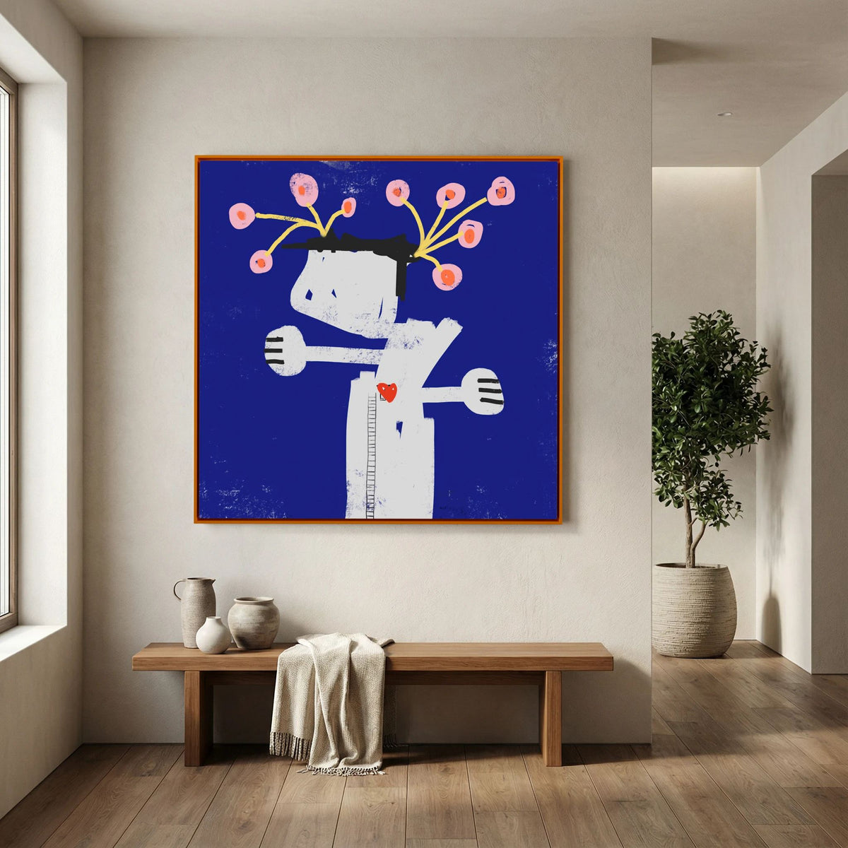 Canvas Print: "What We Water Grows" (Colored Frame)