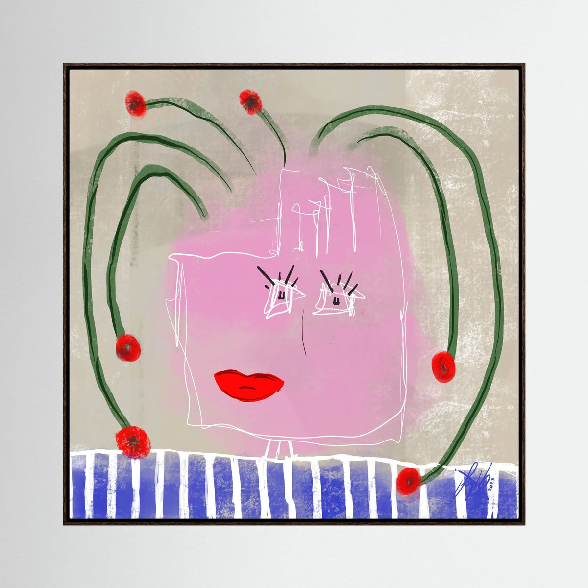Canvas Print: "Help My Thoughts" (Colored Frame)