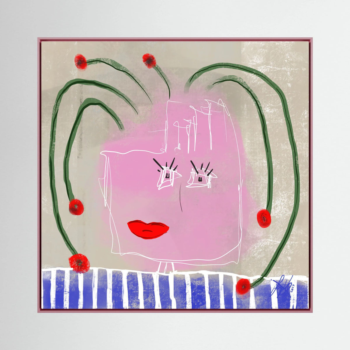 Canvas Print: "Help My Thoughts" (Colored Frame)