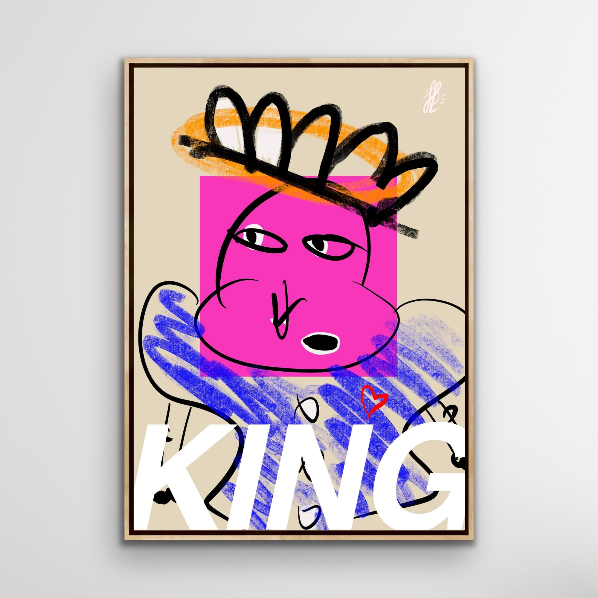 Lærredstryk: "King"