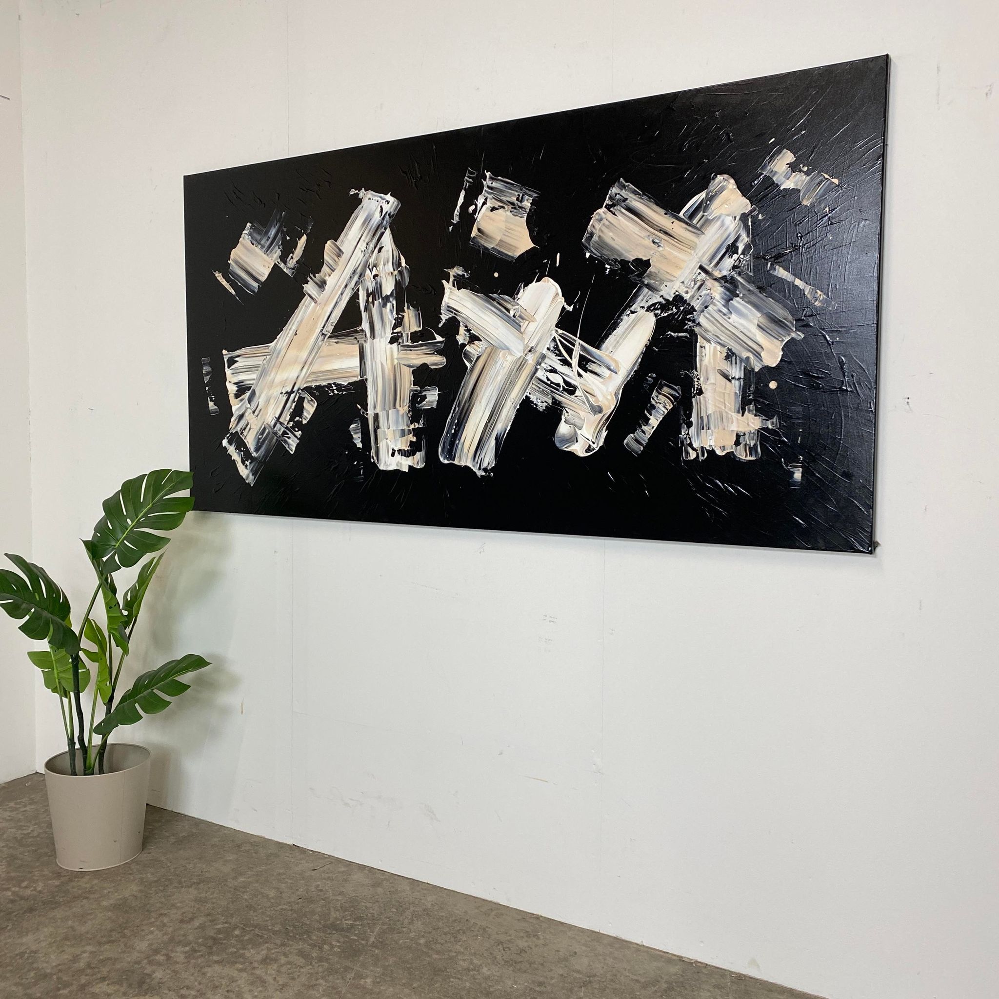 Maleri: "Less is more #49" 180 x 90 cm