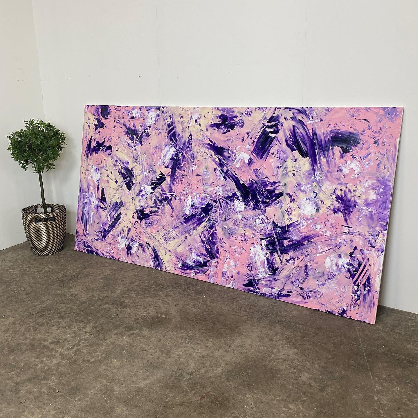 Maleri: "Vildlilla" 200 x 100 cm