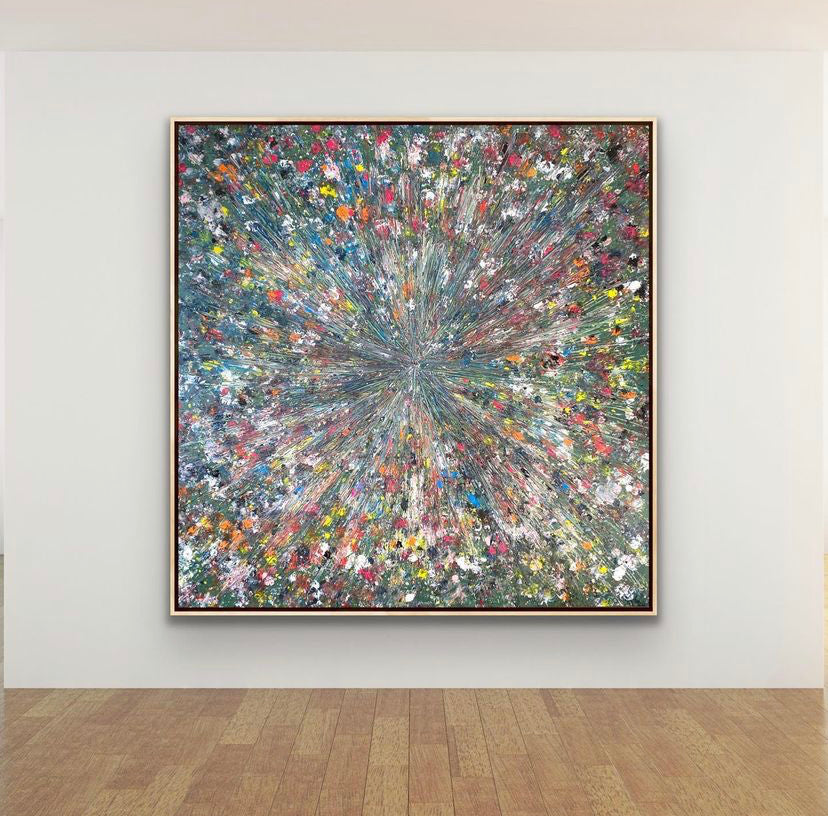 Maleri: "Natureksplosion" 150 x 150 cm
