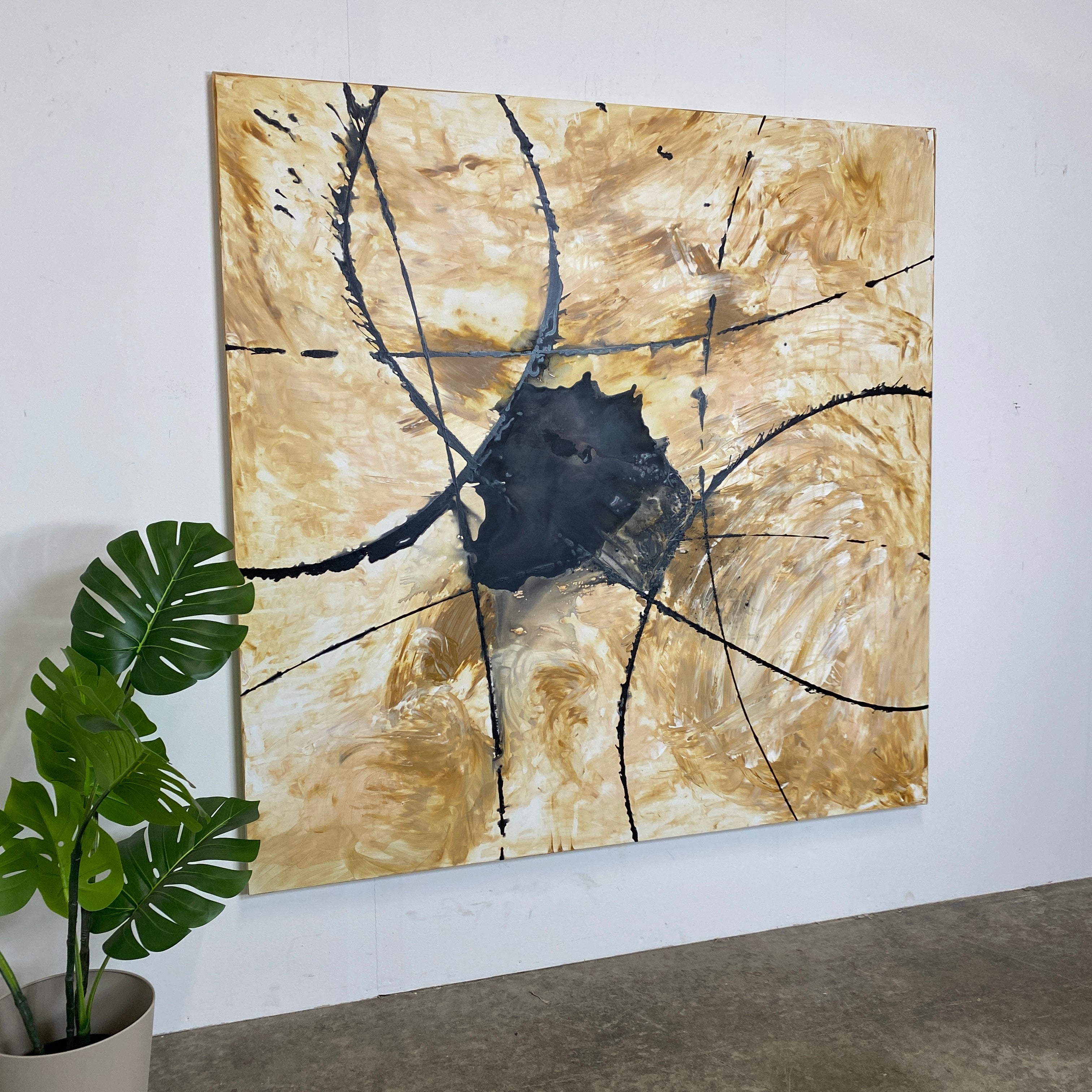 Painting: "Sand Octopus" 150 x 150 cm