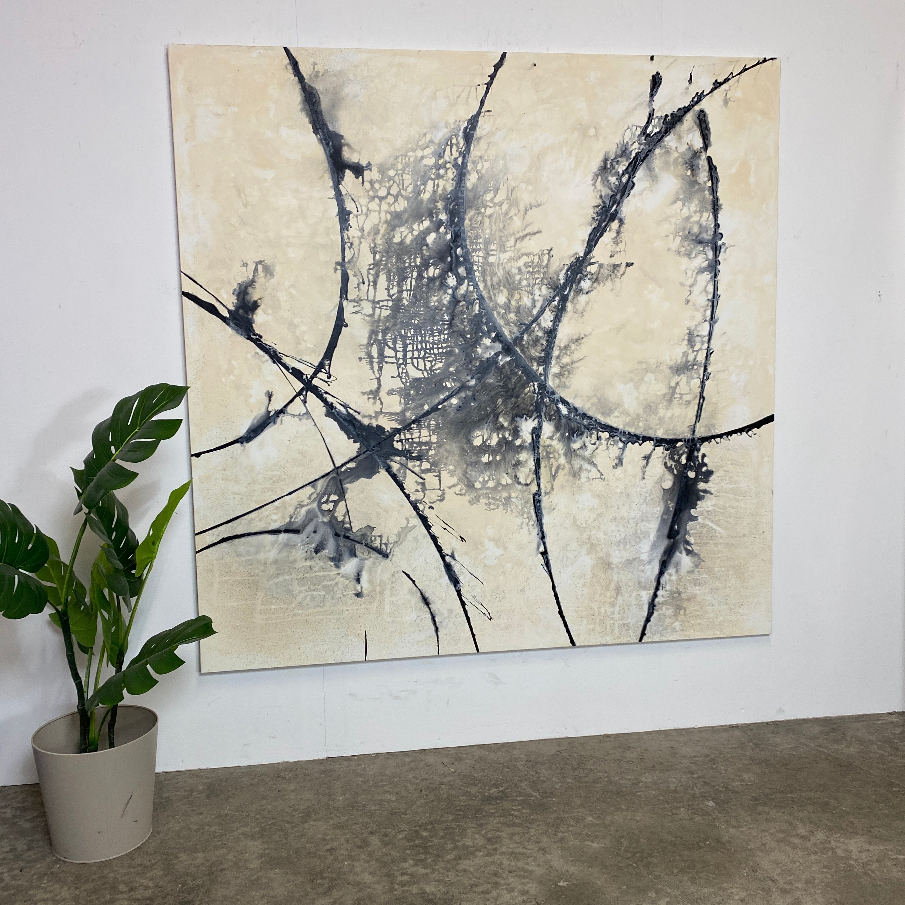 Painting: "Sand Octopus #3" 150 x 150 cm