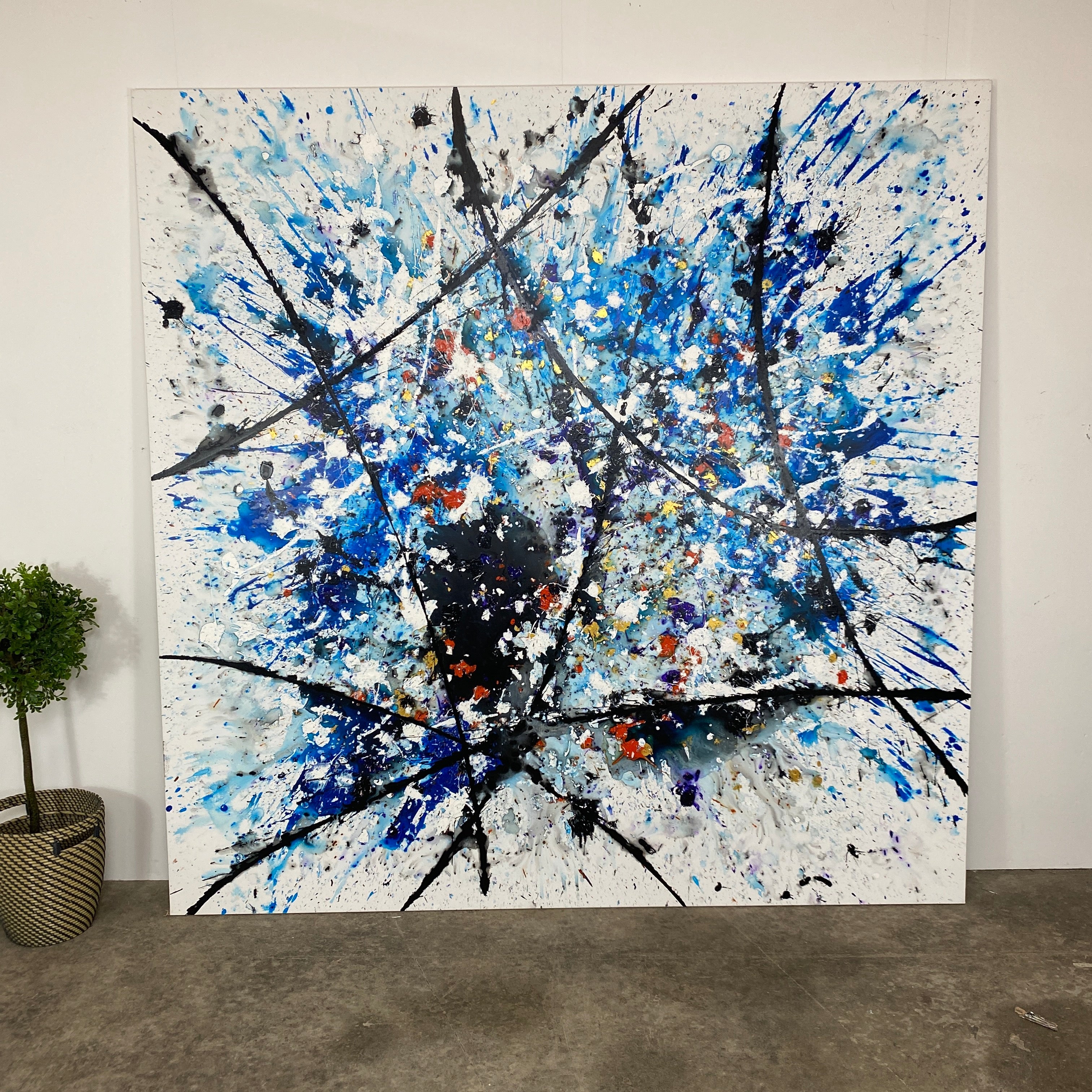 Painting: "Splash #22" 200 x 200 cm