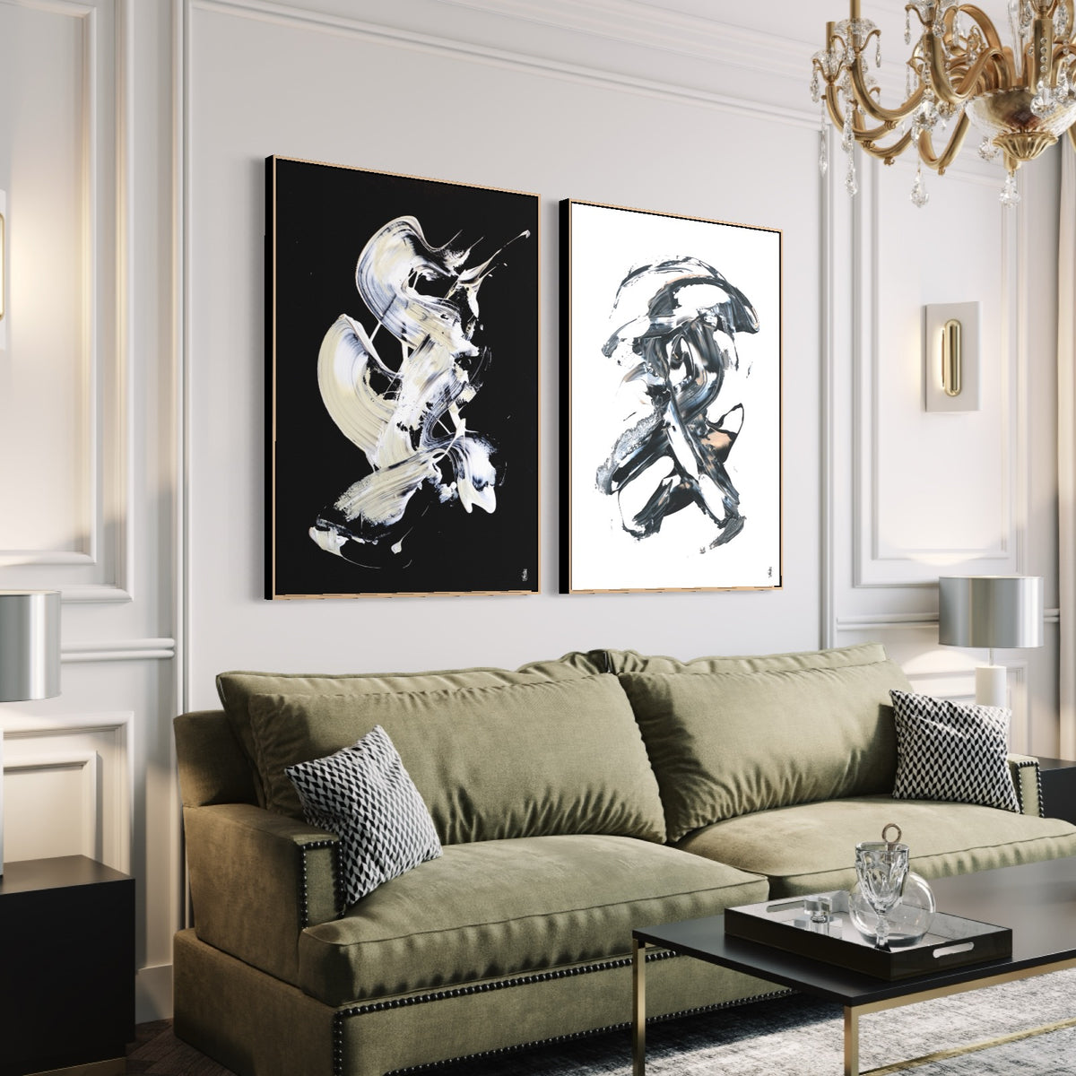 Art Wall 7 (2 Canvas Prints) - Less is more #8, Less is more #27