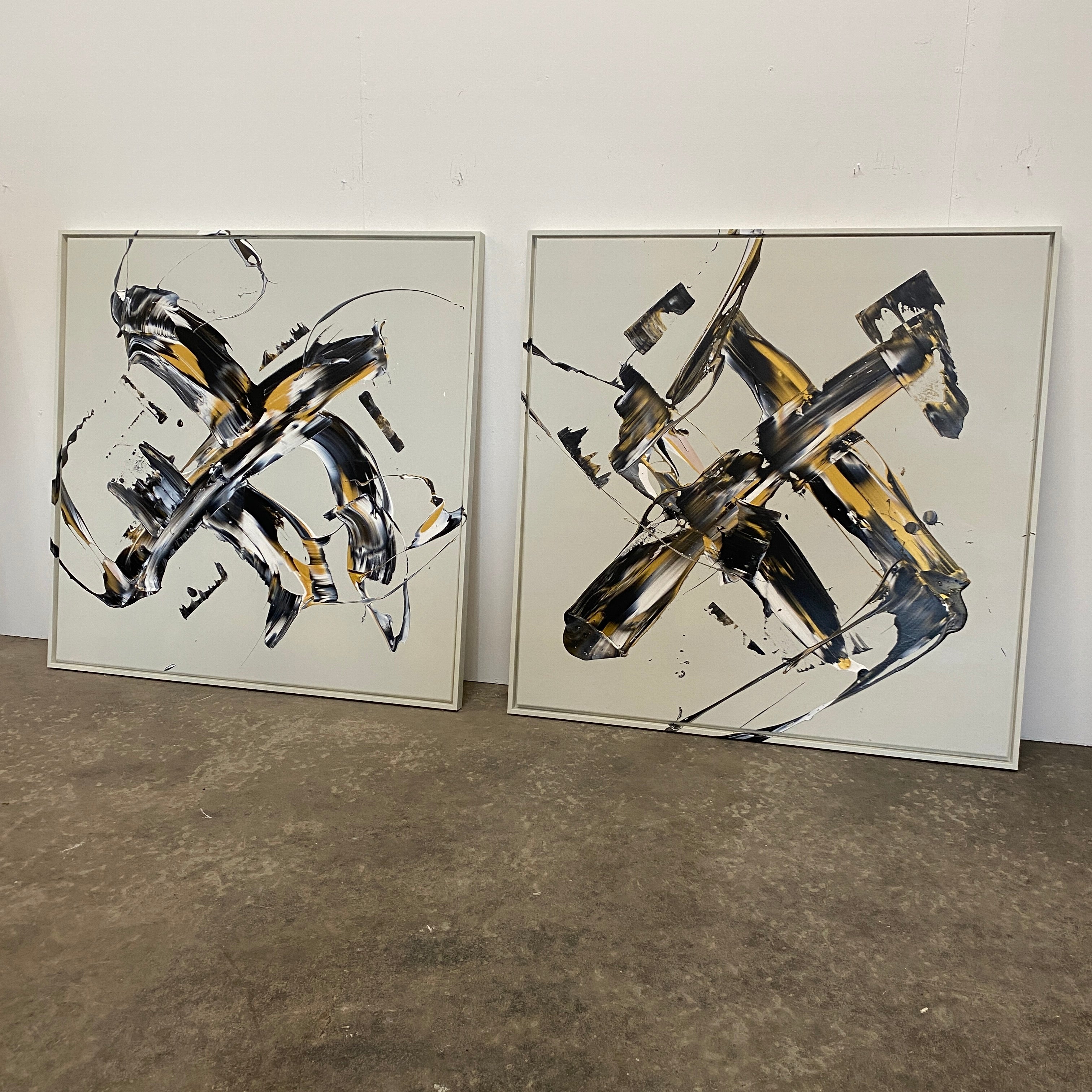 Maleri: "Less Is More #35" 2 stk. 100 x 100 cm