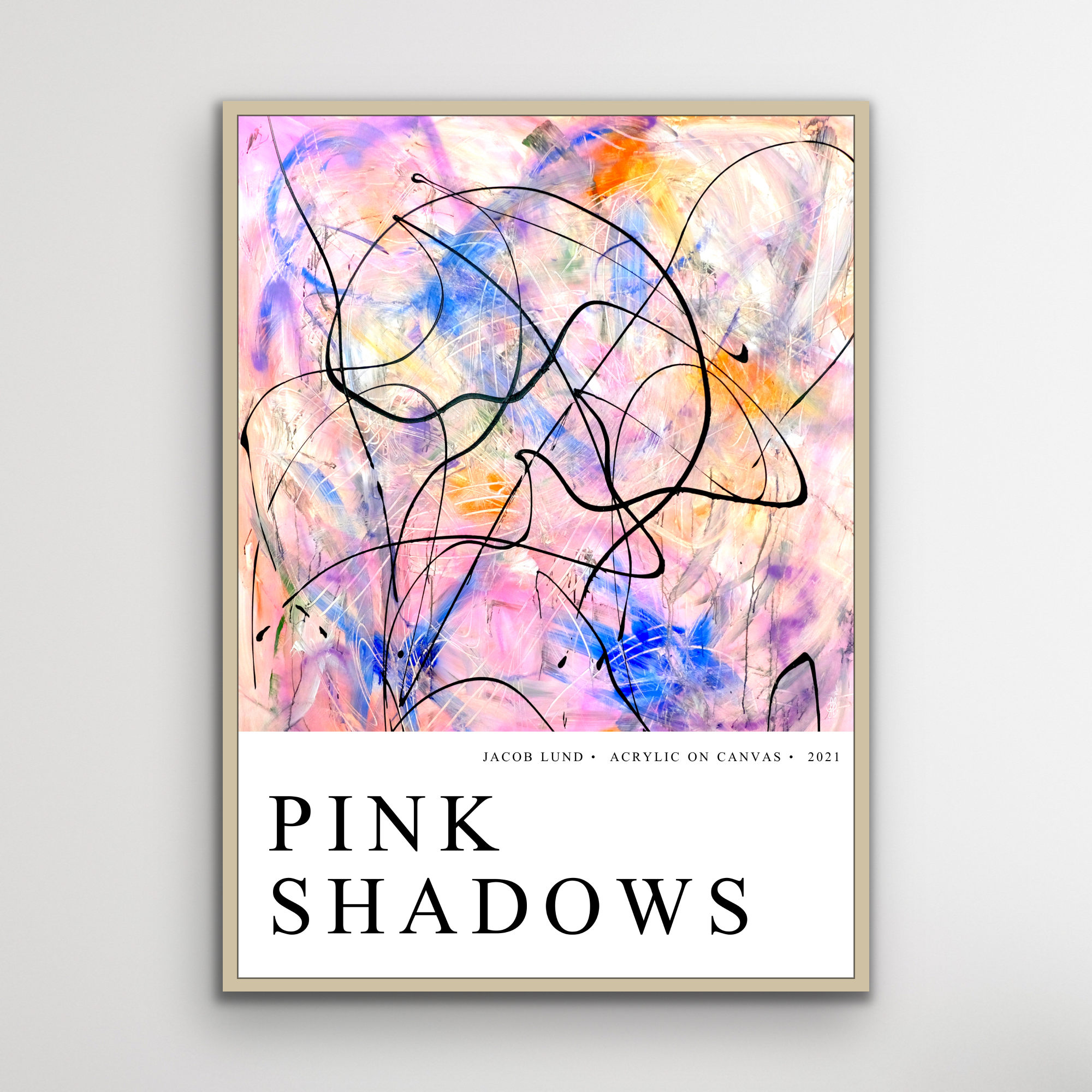 Poster: "Pink Shadows" (White background)
