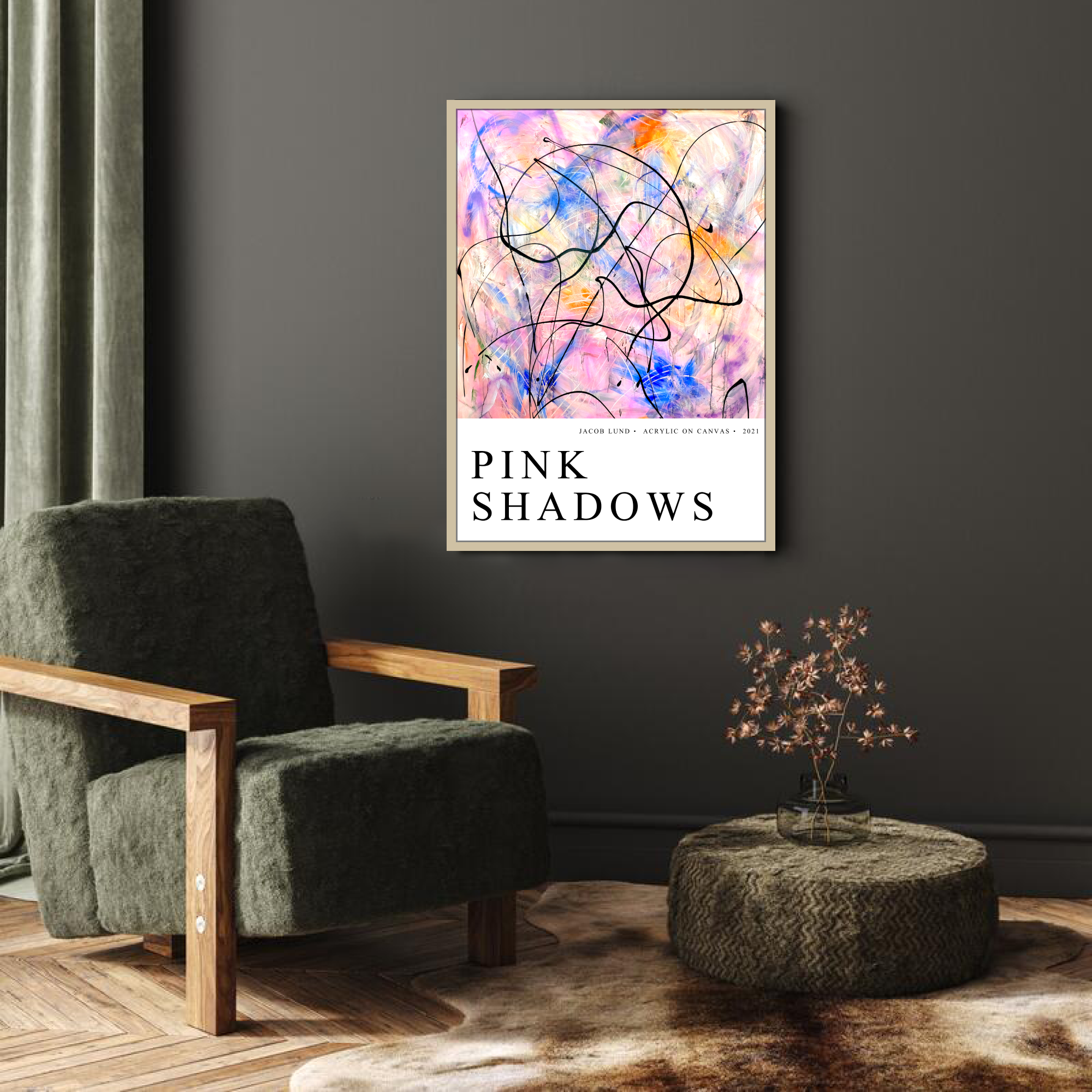 Poster: "Pink Shadows" (White background)