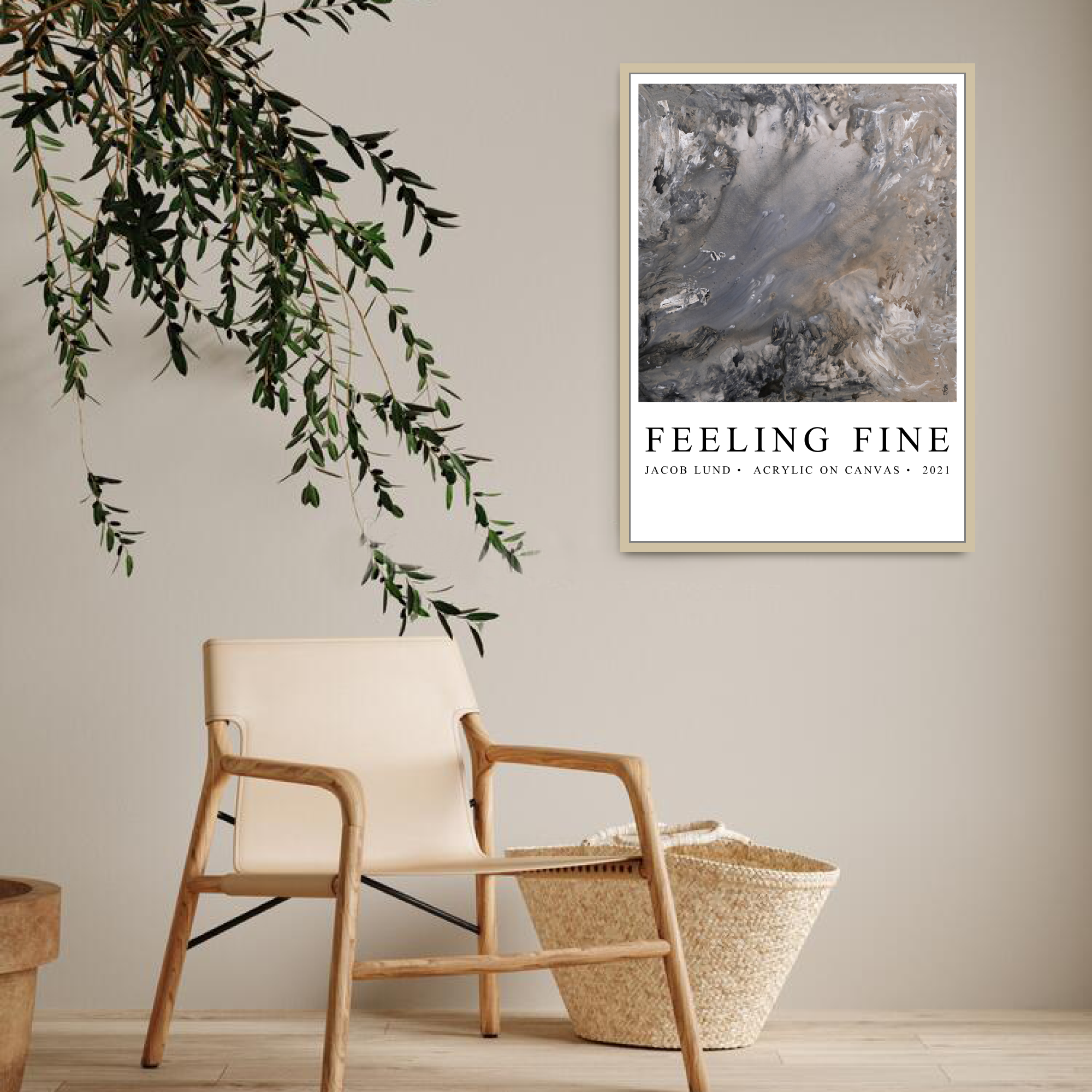Poster: "Feeling Fine" (White background)