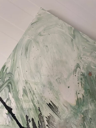 Painting: "Green Octopus" 150 x 150 cm