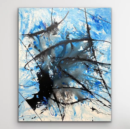 Gemälde: "Blauer Oktopus" 180 x 150 cm