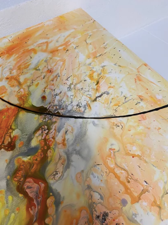 Painting: "Orange Octopus" 180 x 150 cm