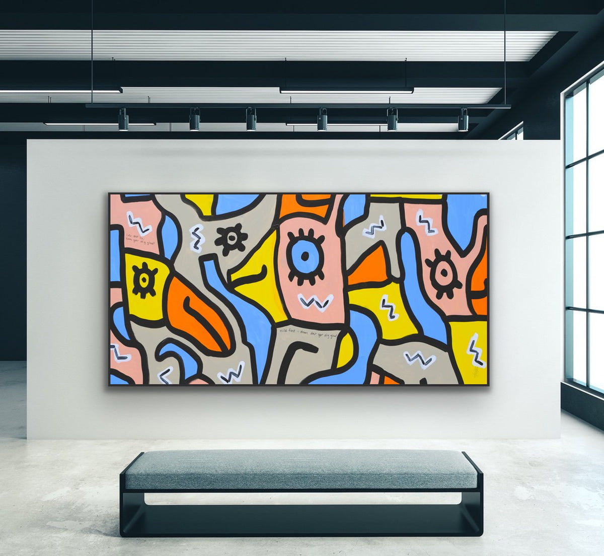 Canvas print: "Be F** Happy" (Rectangle)