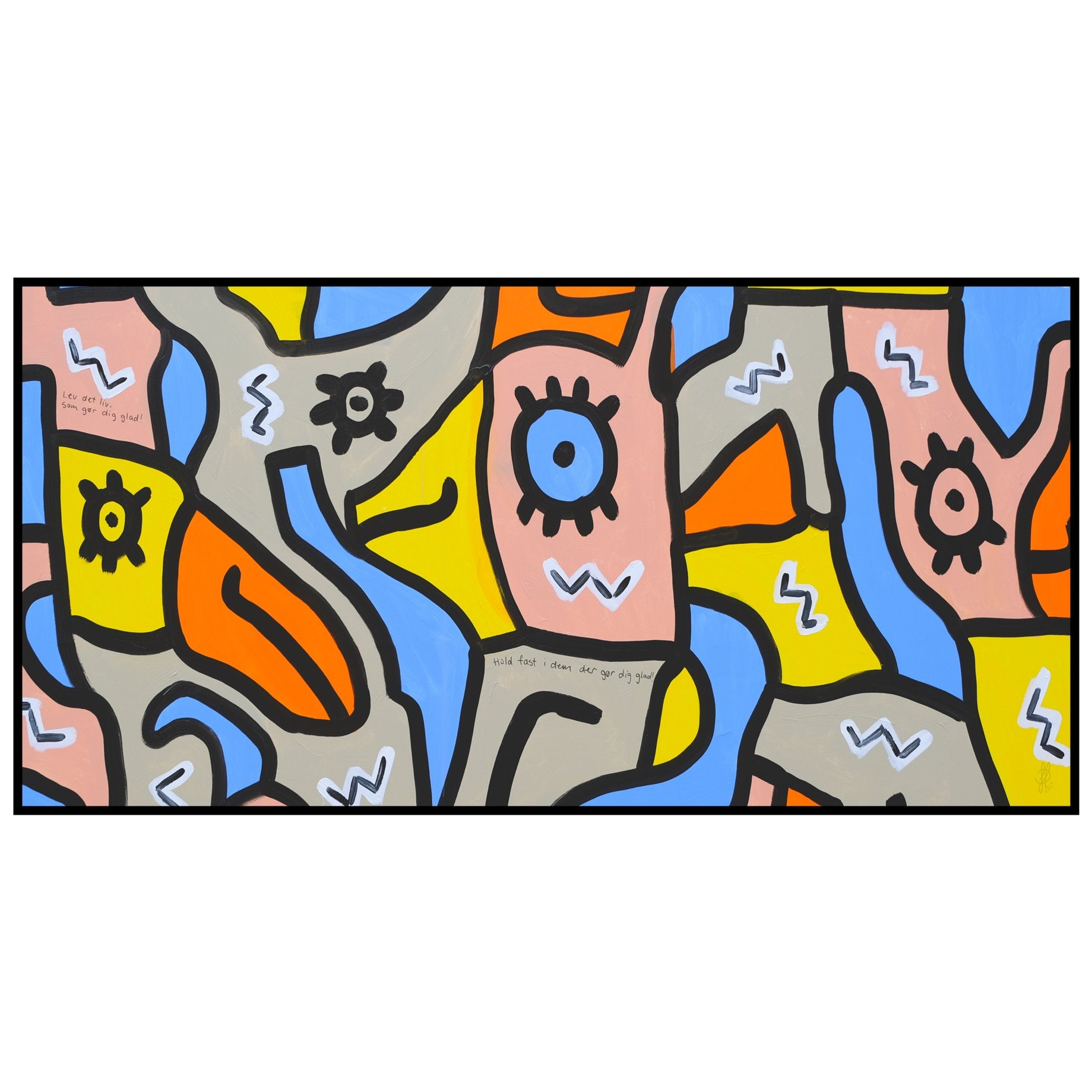 Canvas print: "Be F** Happy" (Rectangle)